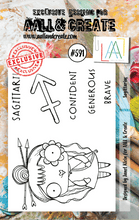 AALL and Create - Sagittarius - A7 - Designer Janet Klein - Clear Stamp Set - #591 - Messy Papercrafts