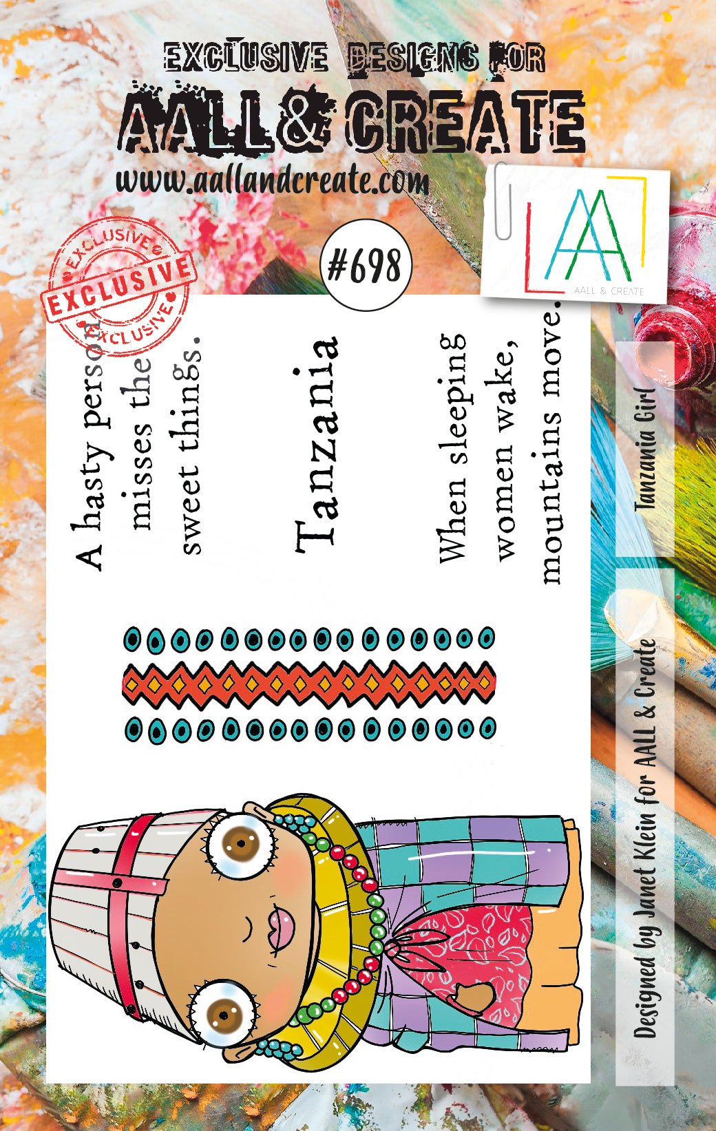 AALL and Create - Tanzania Girl- A7 - Designer Janet Klein - Clear Stamp Set - #698 Aall & Create