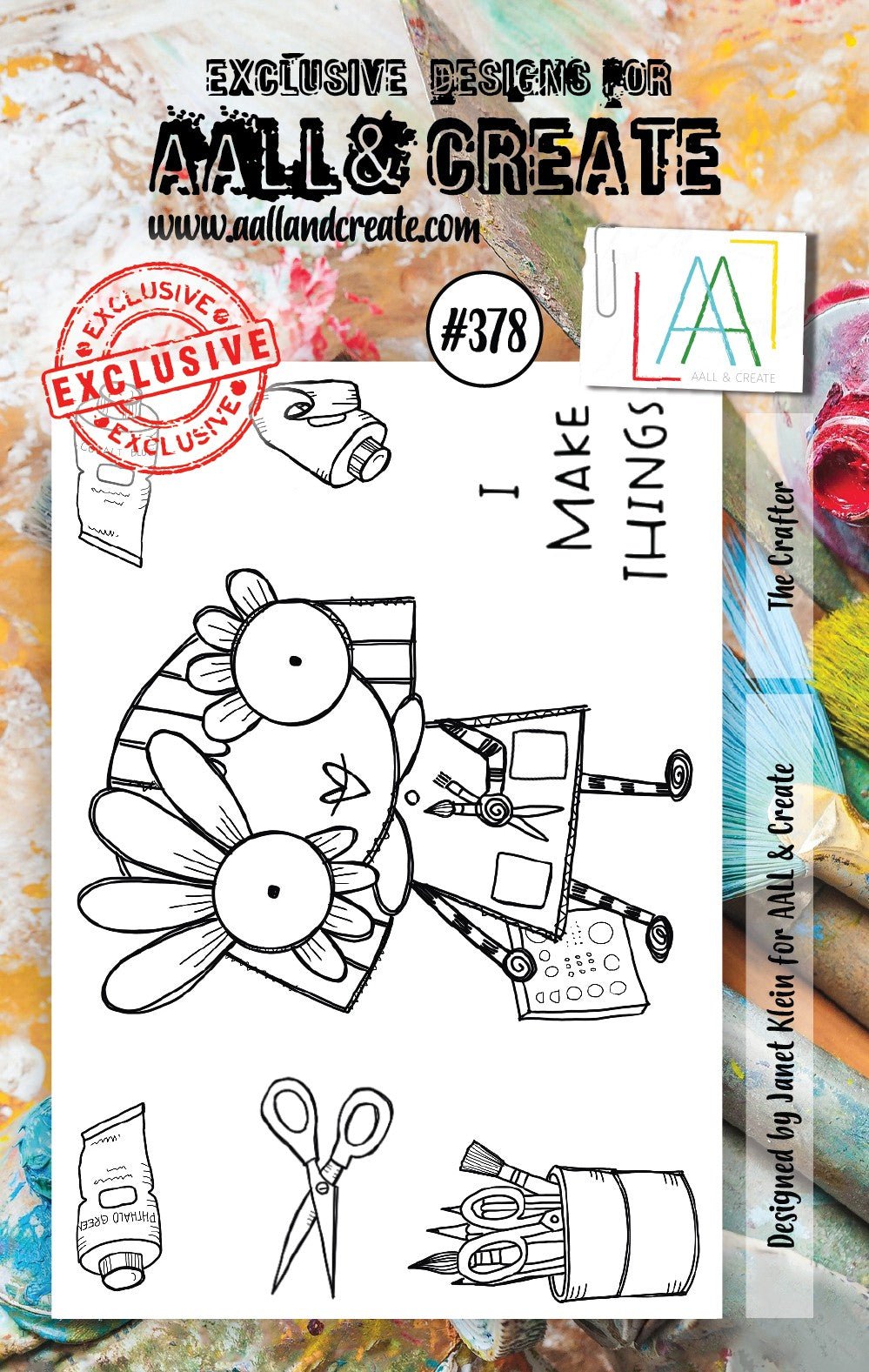 Aall and Create - The Crafter - A7 - Designer Janet Klein - Clear Stamp Set - #378 Aall & Create