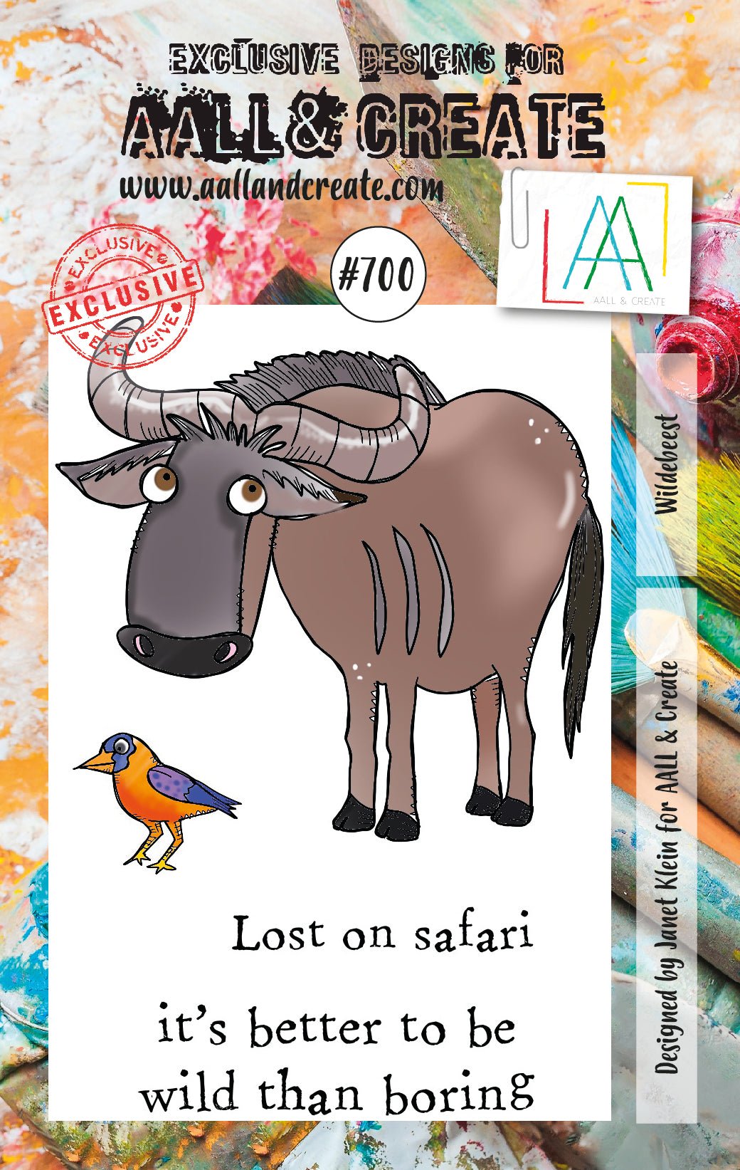 AALL and Create - Wildebeest - A7 - Designer Janet Klein - Clear Stamp Set - #700 Aall & Create