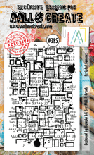 ALL and Create - Scripted Squares - A6 - Designer Bipasha BK - Clear Stamp Set - #385 - Messy Papercrafts