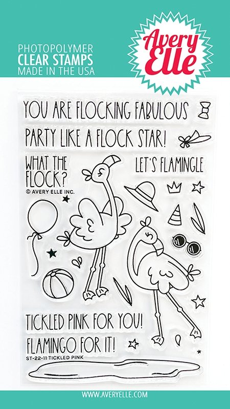 Avery Elle - Tickled Pink - 4x6 Inch Clear Stamp Set Avery Elle