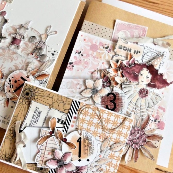 Chou and Flowers - CIRCUS GIRL STAMP - 7.5 x 4 inch - Collection Little Circus Chou and Flowers