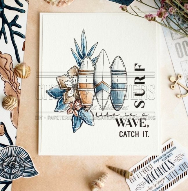 Chou and Flowers - CLEAR STAMP SURF Chou and Flowers