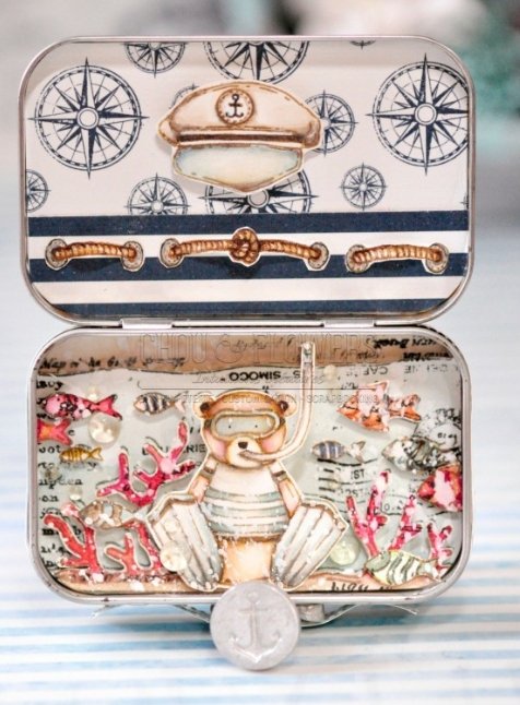 Chou and Flowers - EZ STAMP SNORKELING BEAR Chou and Flowers