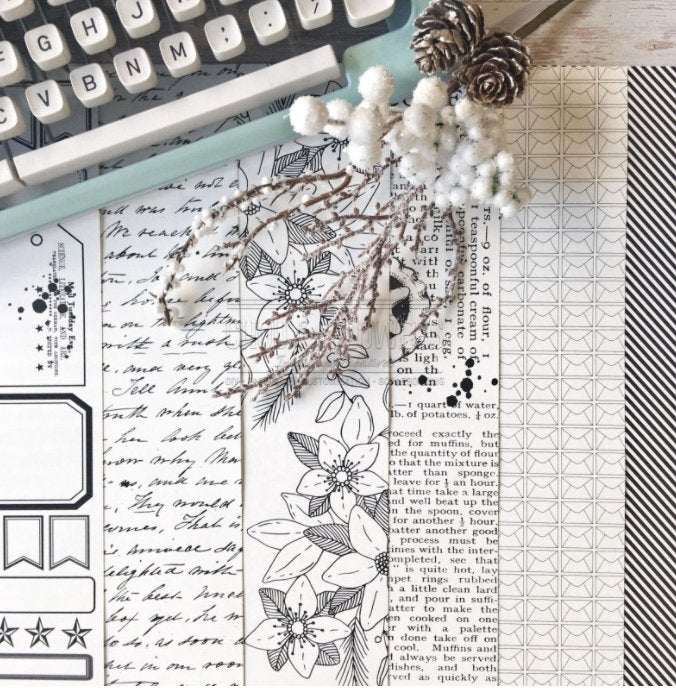 Chou and Flowers - THE JUNK LITTLE CIRCUS COLLECTION - 18 beautiful papers - A4 Chou and Flowers