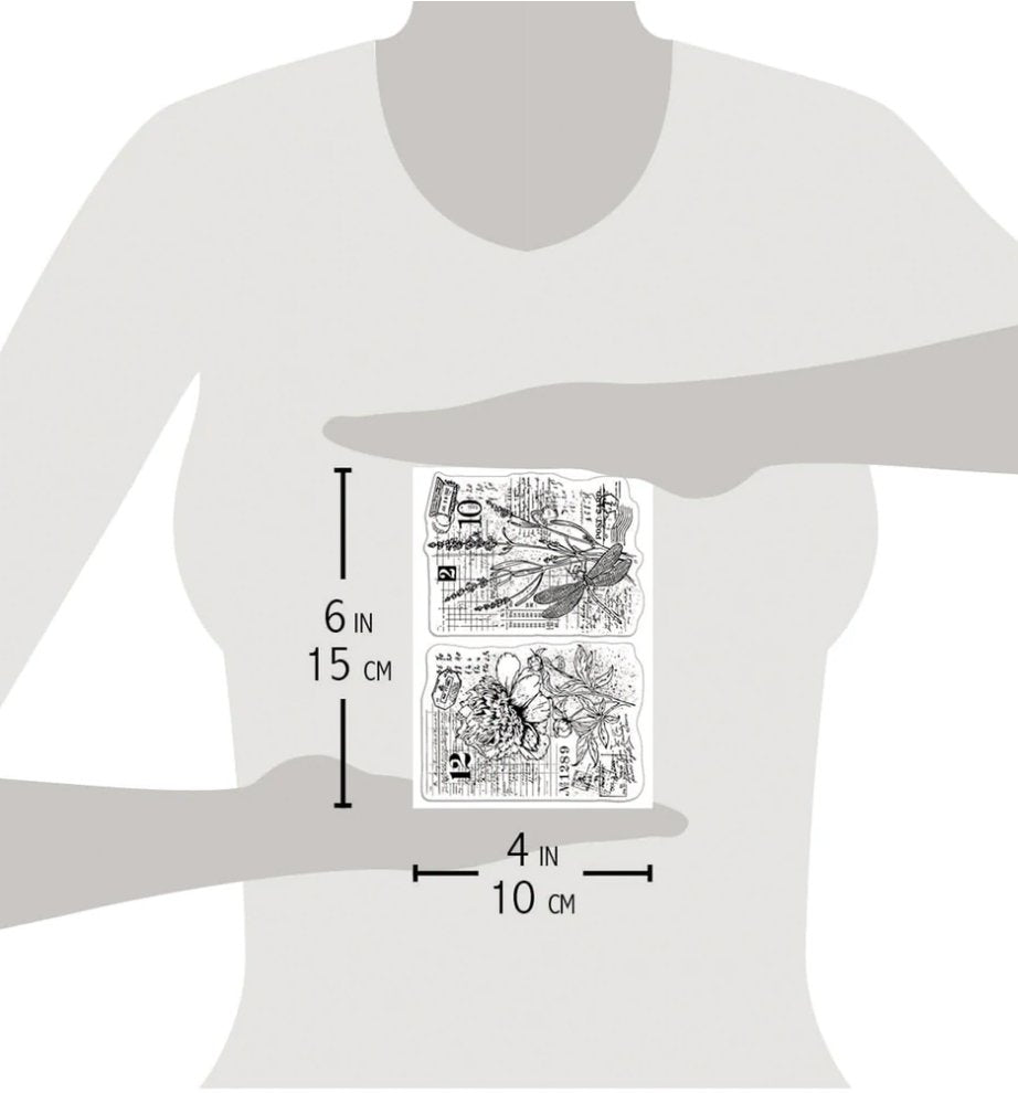 Ciao Bella Clear Stamp Set 4"X6" Botanical Postcards Ciao Bella