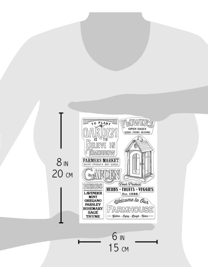 Ciao Bella - FARMHOUSE GARDEN - Clear Stamp Set 6X8 Ciao Bella