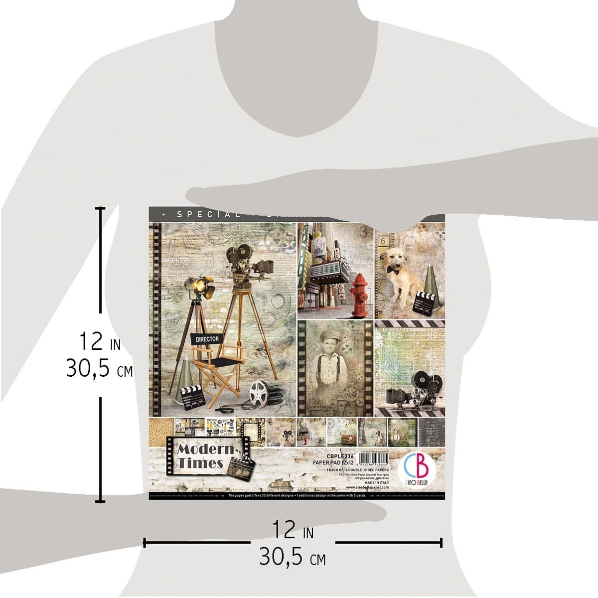 Ciao Bella - Modern Times - Paper Pad - 12x12 inch - Pack of 12 Ciao Bella