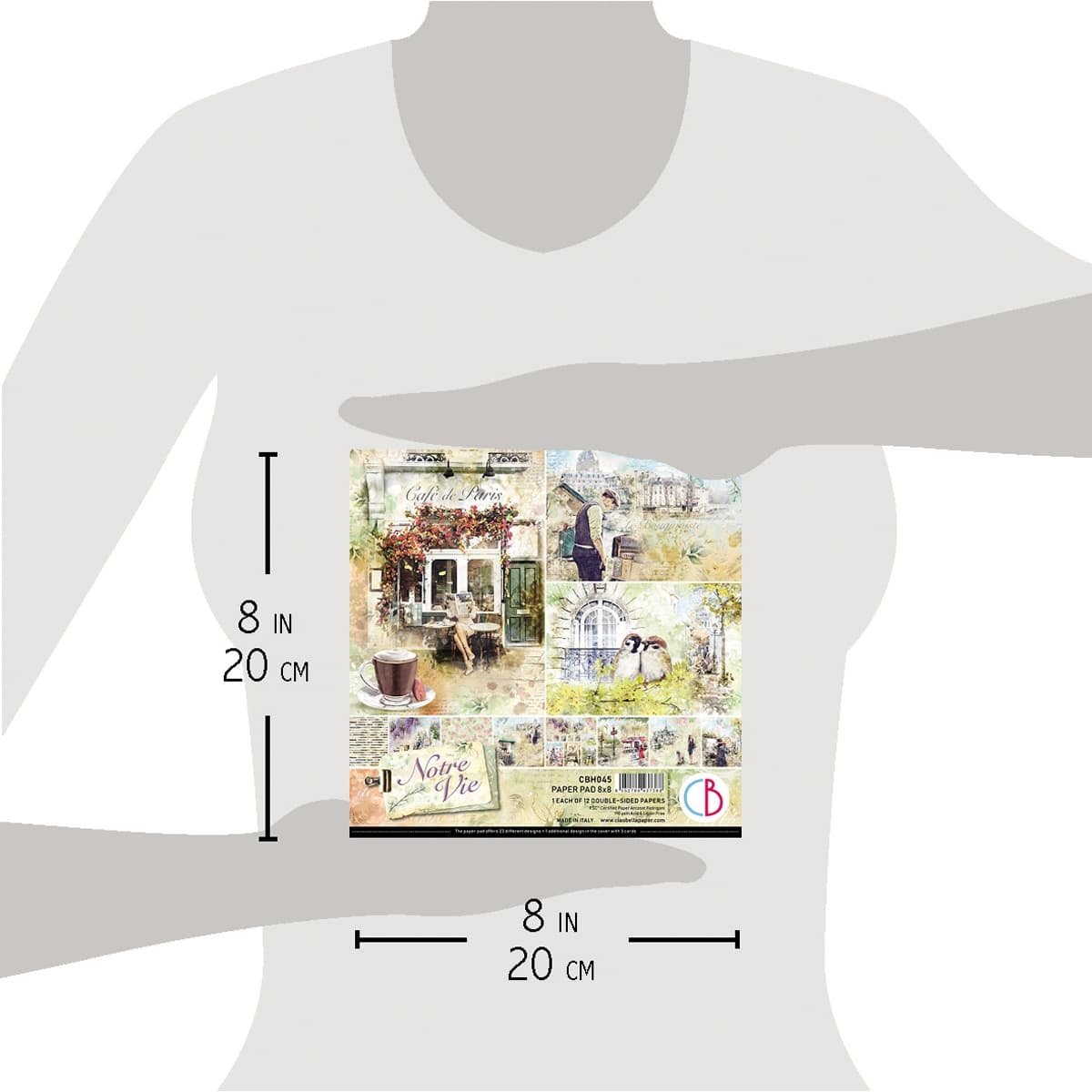 Ciao Bella - Notre Vie - Paper Pad - 8x8 inch - Pack of 12 Ciao Bella