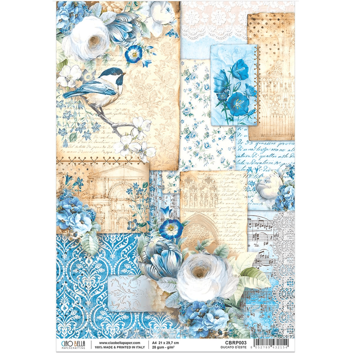 Ciao Bella - RICE PAPER A4 - Ducato D'este - Messy Papercrafts