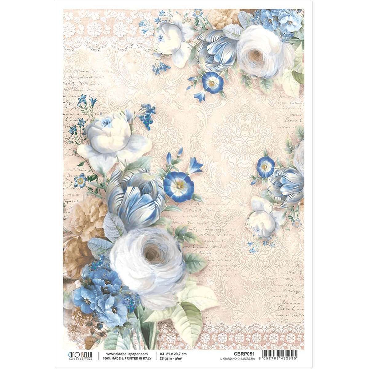 Ciao Bella - RICE PAPER A4 - IL GIARDINO DI LUCREZIA - Messy Papercrafts