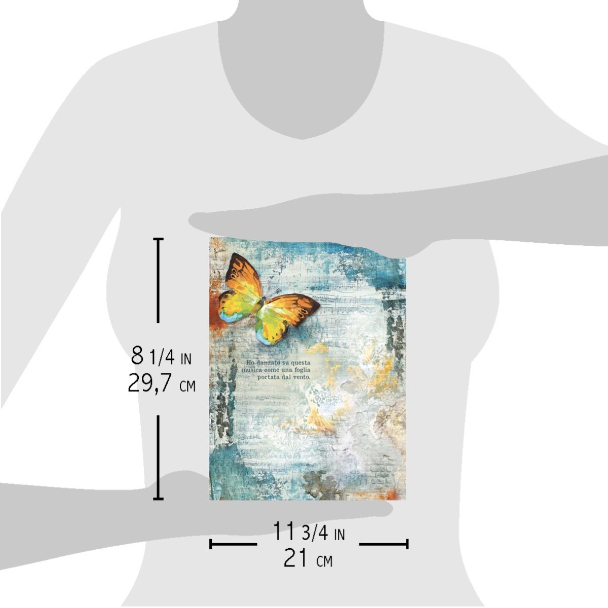 Ciao Bella - Rice Paper - A4 - Single Sheet - Dancing Butterfly Ciao Bella