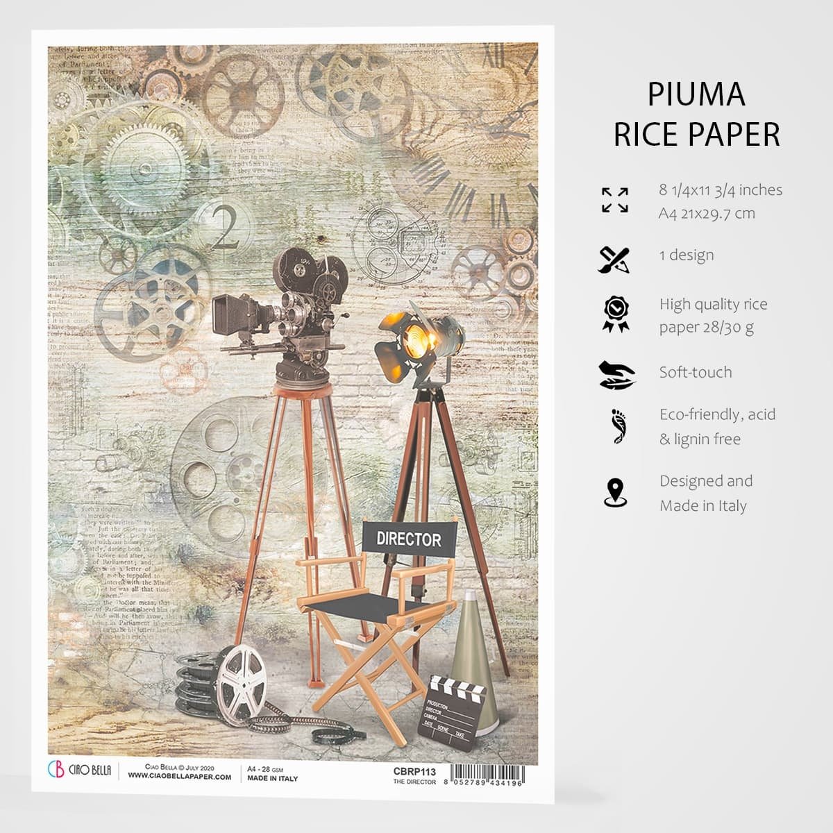 Ciao Bella - Rice Paper - A4 - Single Sheet - The Director Ciao Bella