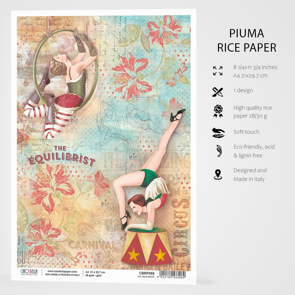 Ciao Bella - Rice Paper - A4 - Single Sheet - The Equilibrist Ciao Bella