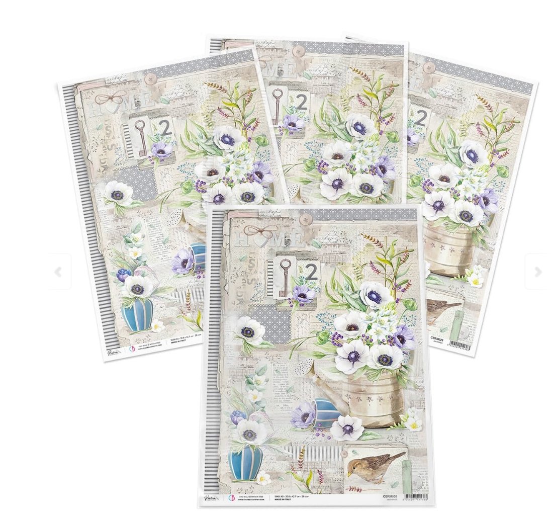 Ciao Bella - RICE PAPER MAXI A3 - ANEMONES - SPARROW HILL Ciao Bella