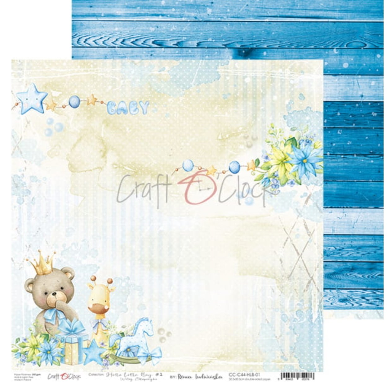 Craft O Clock - 12x12 Paper - Hello Little Boy - Baby’s First Year Craft O Clock