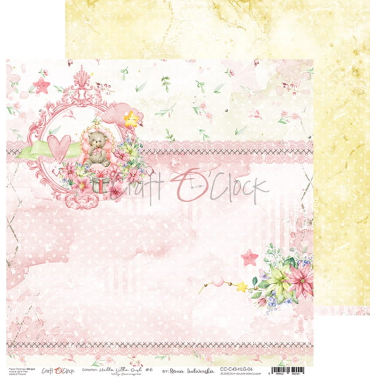 Craft O Clock - 12x12 Paper - Hello Little Girl - Baby’s First Year Craft O Clock
