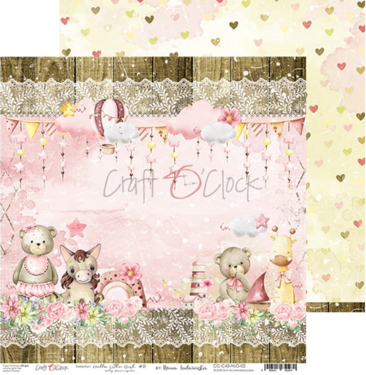 Craft O Clock - 12x12 Paper - Hello Little Girl - Baby’s First Year Craft O Clock