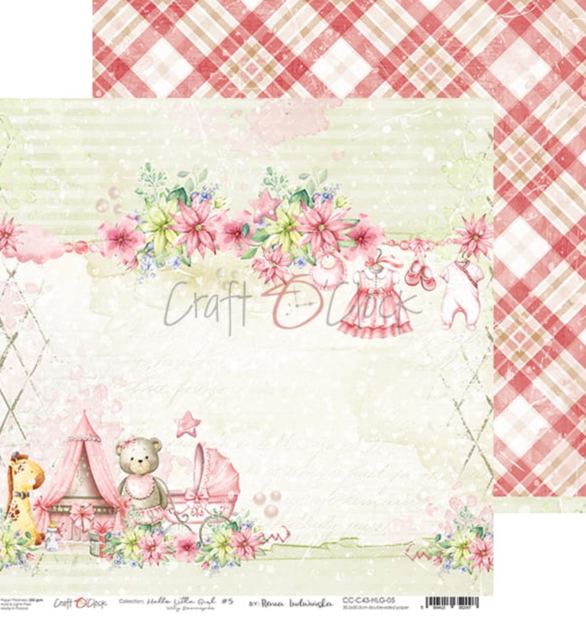 Craft O Clock - 12x12 Paper - Hello Little Girl - Baby’s First Year Craft O Clock