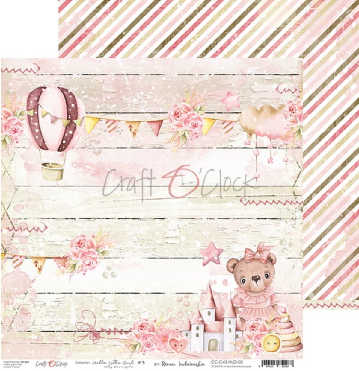 Craft O Clock - 12x12 Paper - Hello Little Girl - Baby’s First Year Craft O Clock