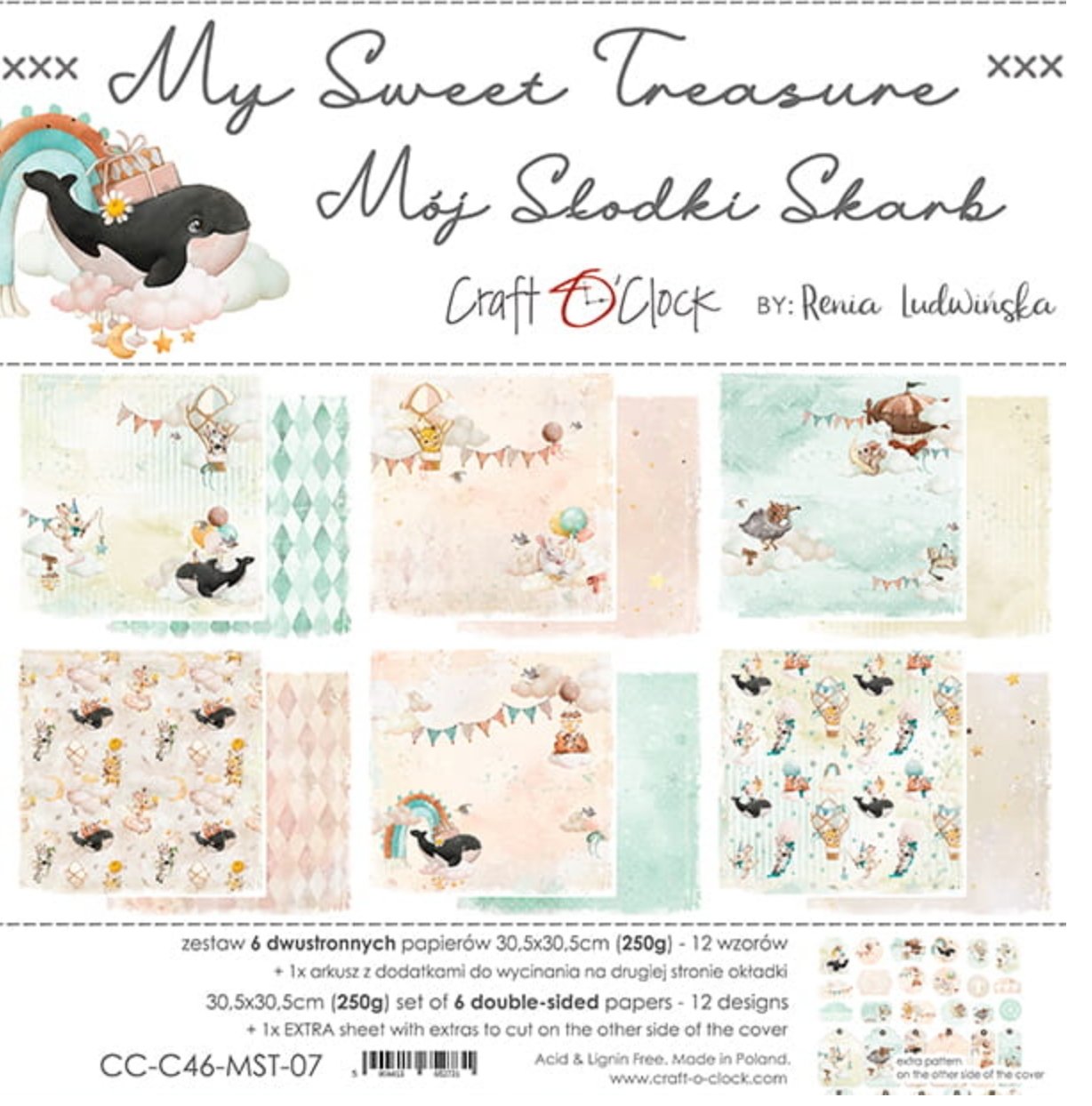 Craft O Clock - 12x12 Paper - My Sweet Treasure - Baby’s First Year Craft O Clock
