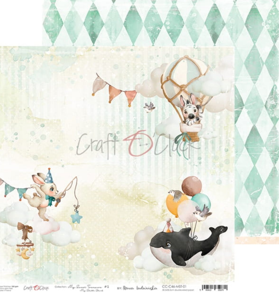 Craft O Clock - 12x12 Paper - My Sweet Treasure - Baby’s First Year Craft O Clock