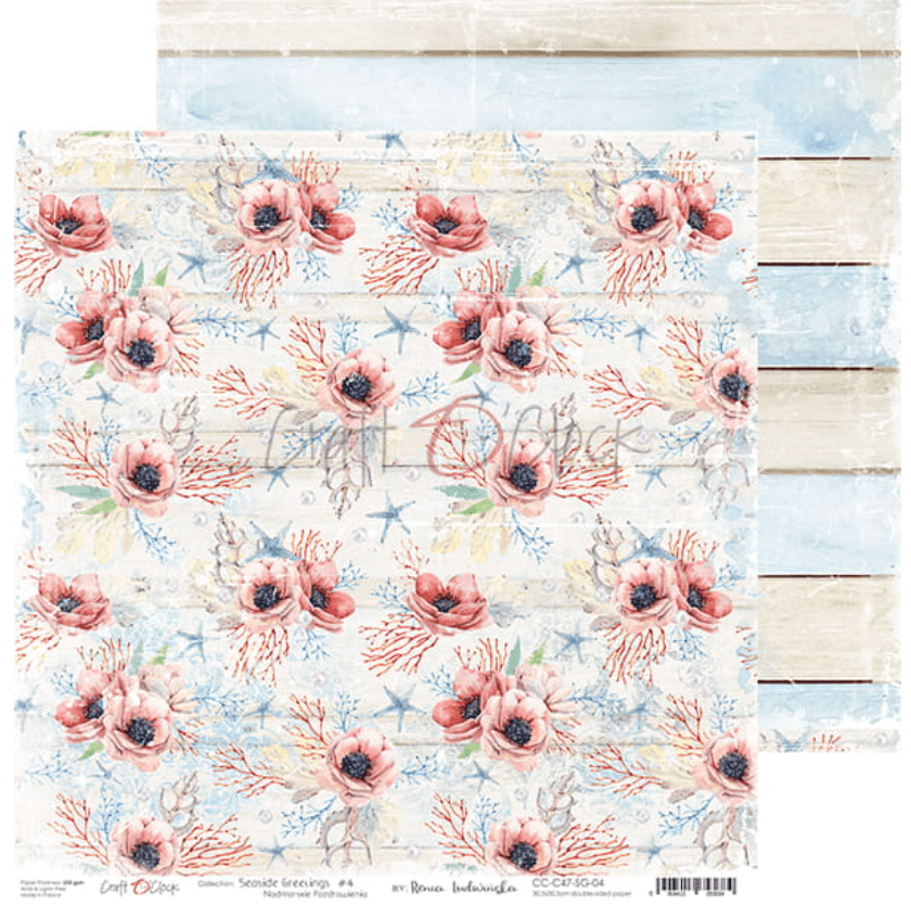 Craft O Clock - 12x12 Paper - Seaside Greetings - Mixed Media - Messy Papercrafts