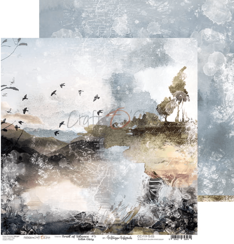 Craft O Clock - 12x12 Paper - Trail Of Silence - Mixed Media - Messy Papercrafts