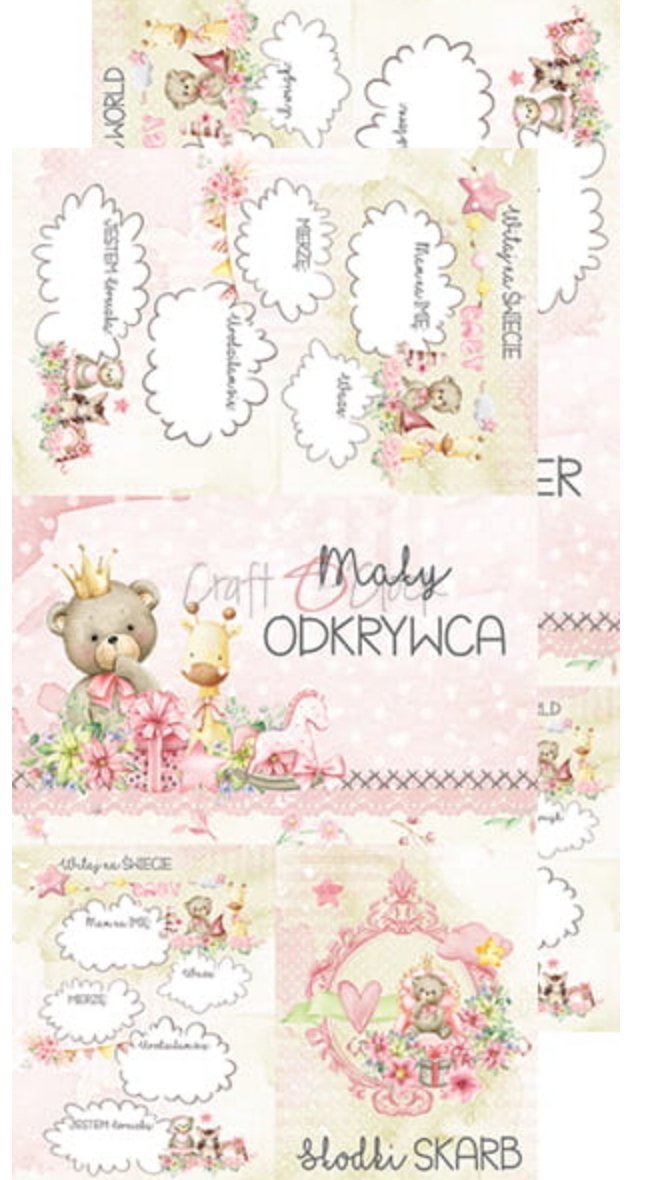 Craft O Clock - 6x12 Paper - Hello Little Girl - Album / Junk Journal - Baby’s First Year Craft O Clock
