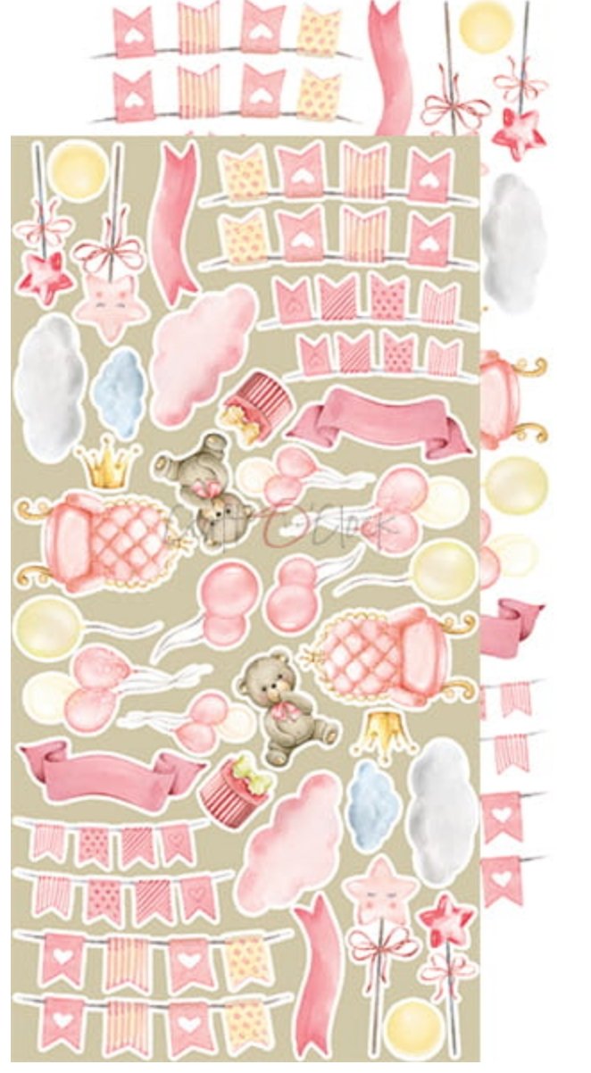 Craft O Clock - 6x12 Paper - Hello Little Girl - Extras Set Craft O Clock