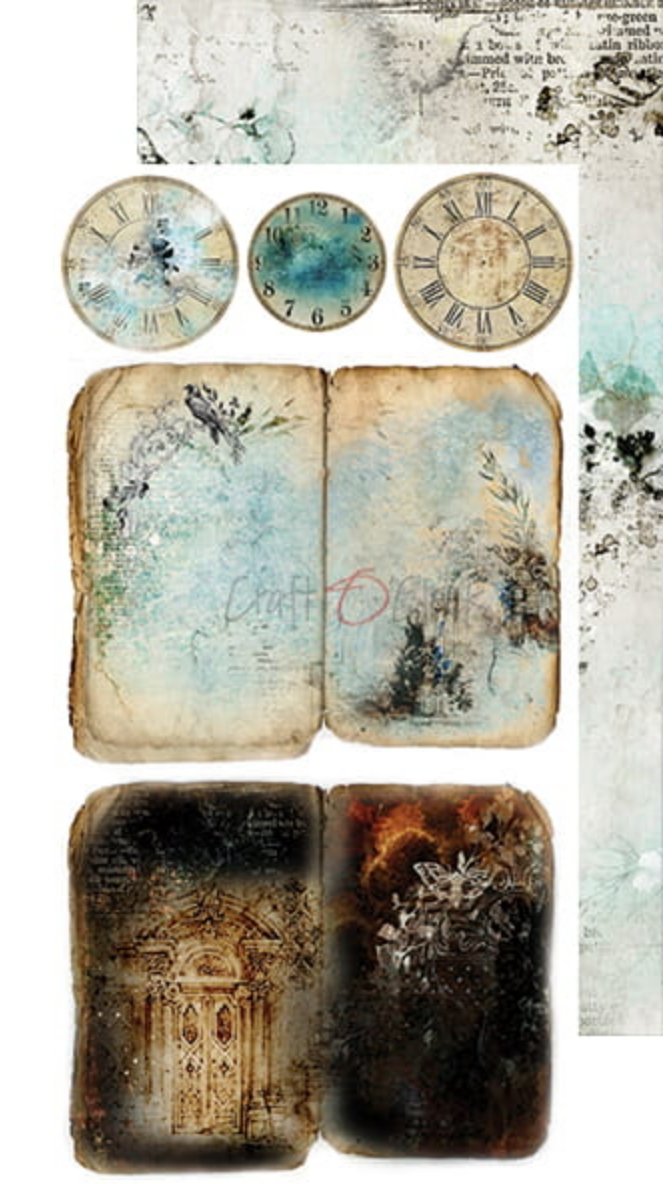Craft O Clock - 6x12 Paper - Hours Of Longing - Extra Set - Mixed Media Craft O Clock