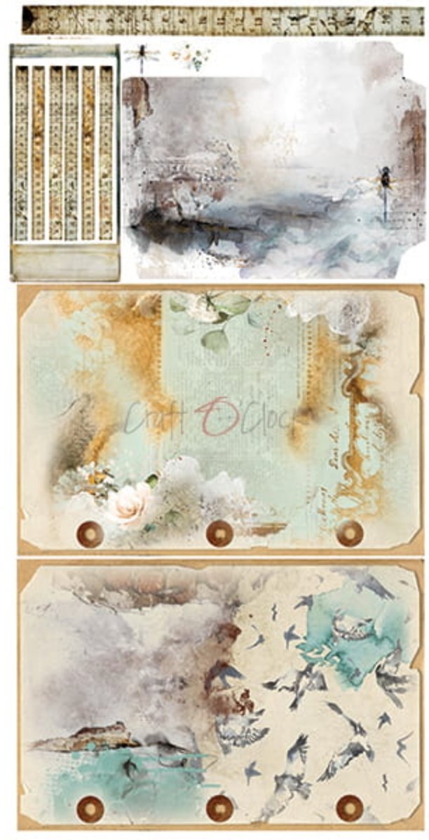 Craft O Clock - 6x12 Paper - Lost In Time - Album / Junk Journal - Mixed Media Craft O Clock
