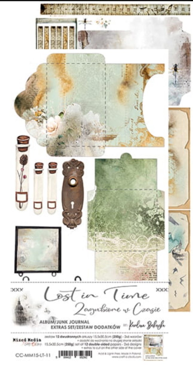 Craft O Clock - 6x12 Paper - Lost In Time - Album / Junk Journal - Mixed Media Craft O Clock