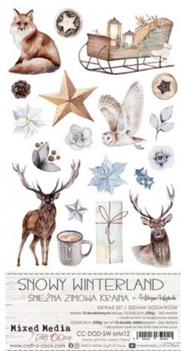 Craft O Clock - 6x12 Paper - Snowy Winterland - Extras Set Craft O Clock