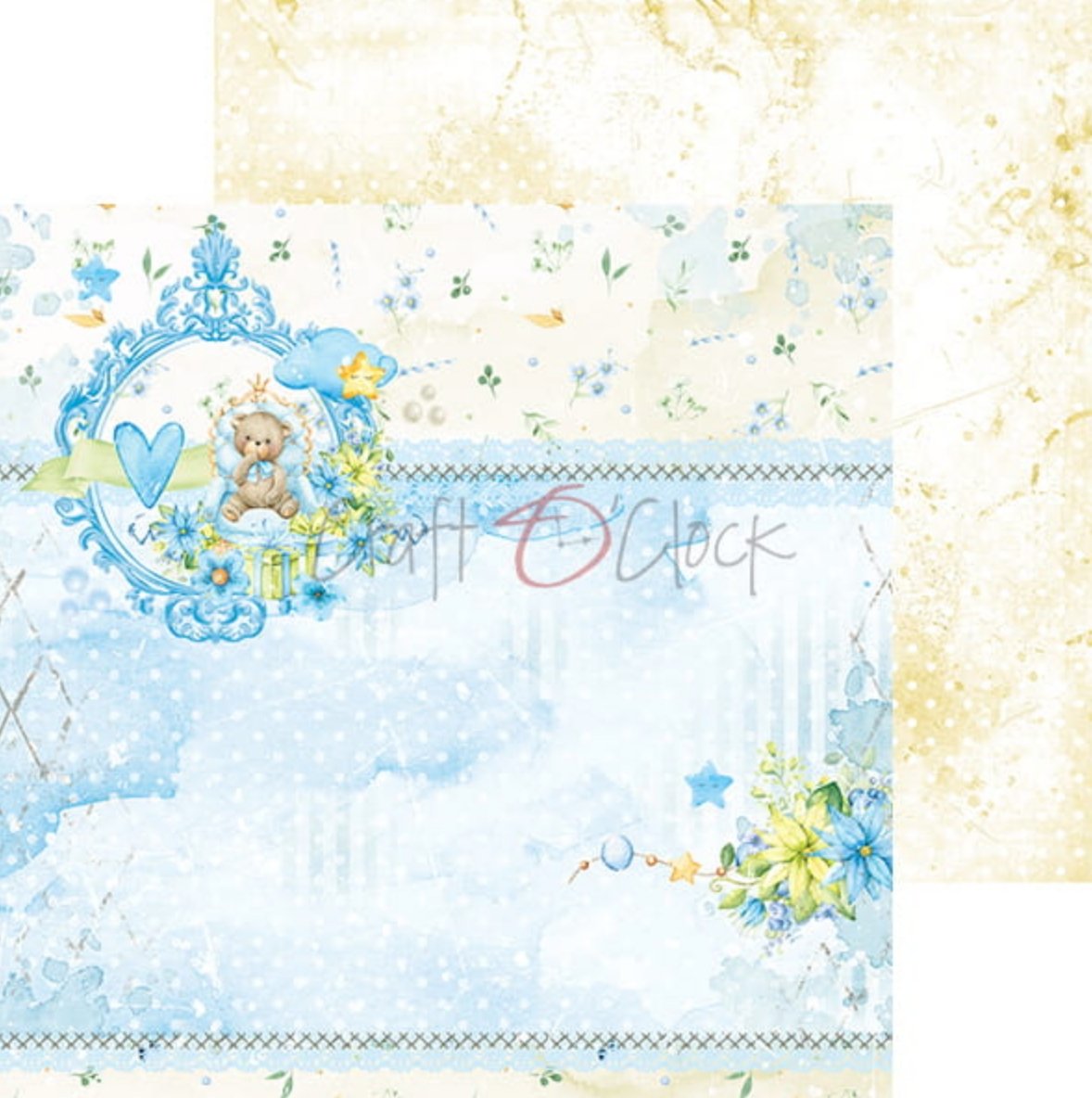 Craft O Clock - 8x8 Paper - Hello Little Boy - Baby's First Year Craft O Clock