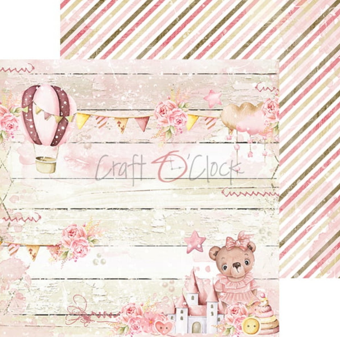 Craft O Clock - 8x8 Paper - Hello Little Girl - Baby's First Year Craft O Clock