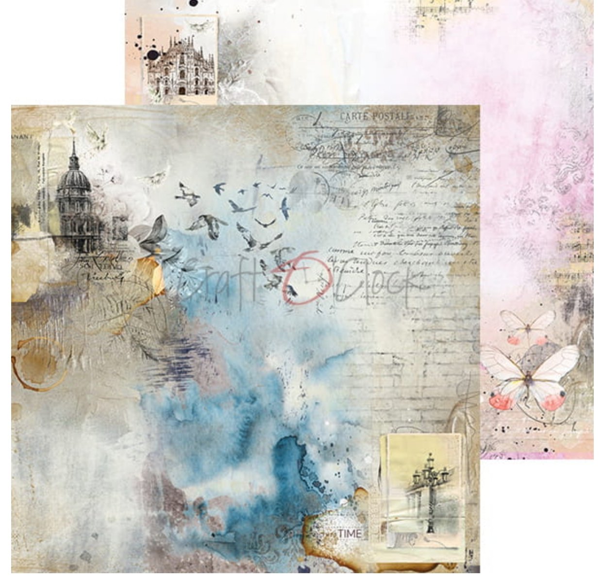 Craft O Clock - 8x8 Paper - Lost In Time - Mixed Media Craft O Clock