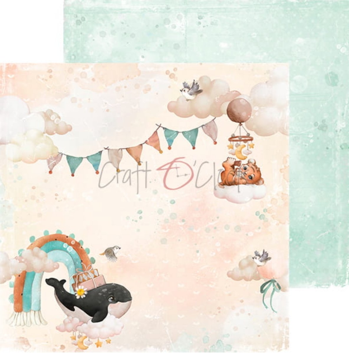 Craft O Clock - 8x8 Paper - My Sweet Treasure - Baby's First Year Craft O Clock