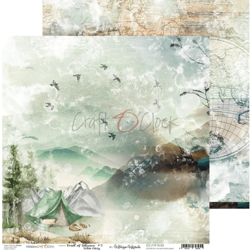 Craft O Clock - 8x8 Paper - Trail Of Silence - Mixed Media - Messy Papercrafts