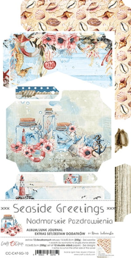 Craft O Clock - Seaside Greetings - Vacation Set - Album - Junk Journal - Messy Papercrafts
