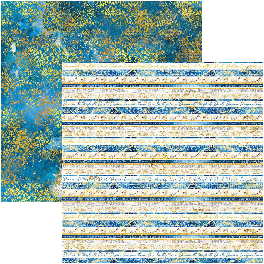 12x12 - Indigo - Patterns Pad - 8/Pkg - Ciao Bella