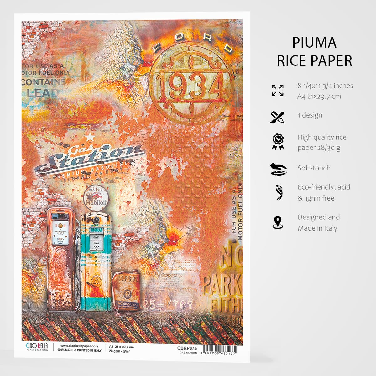 Ciao Bella - Rice Paper - A4 - Single Sheet - Gas Station Ciao Bella