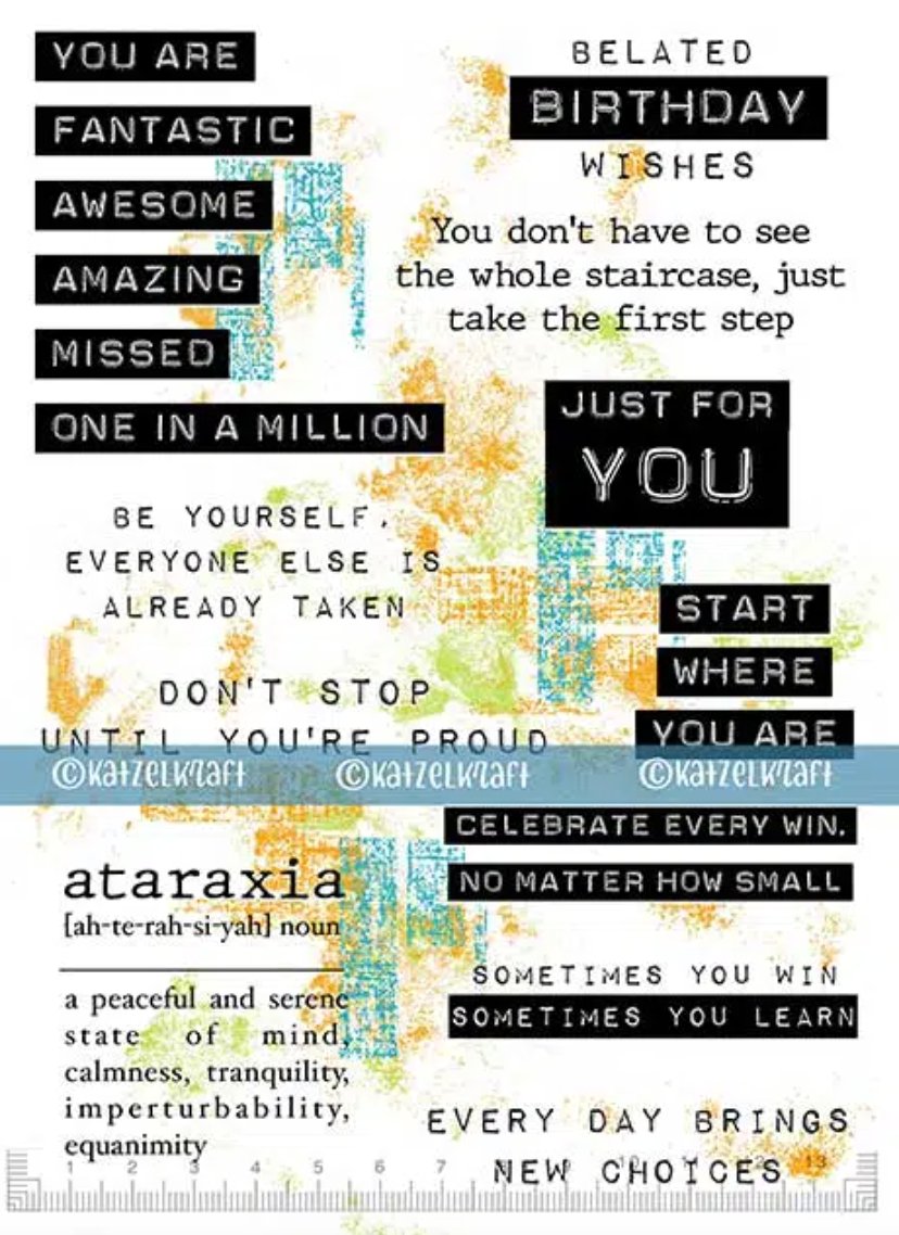 KATZELKRAFT - ATARAXIA - ENGLISH QUOTE STAMPS A5 Katzelkraft