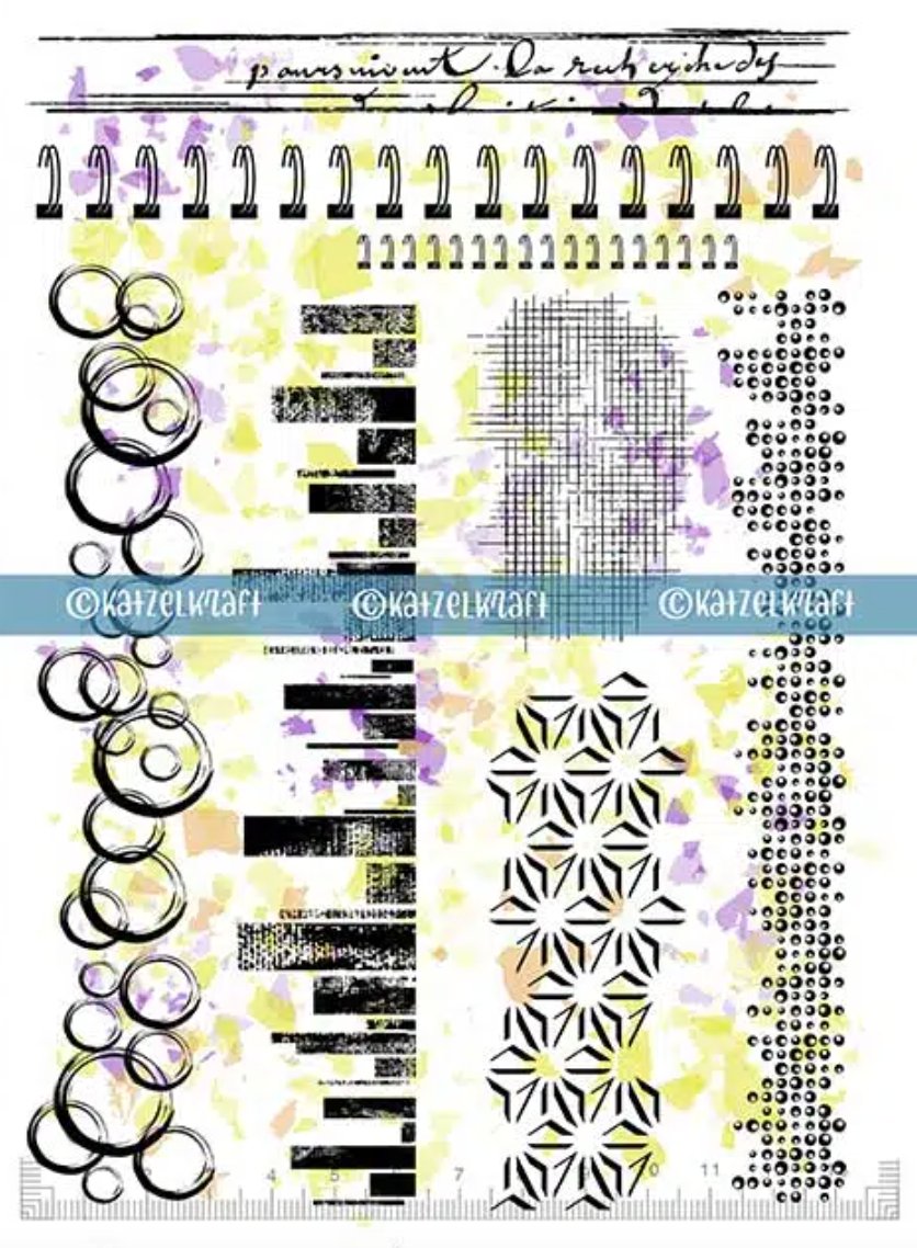 KATZELKRAFT - SPIRAL BORDERS - A5 BORDER STAMPS Katzelkraft