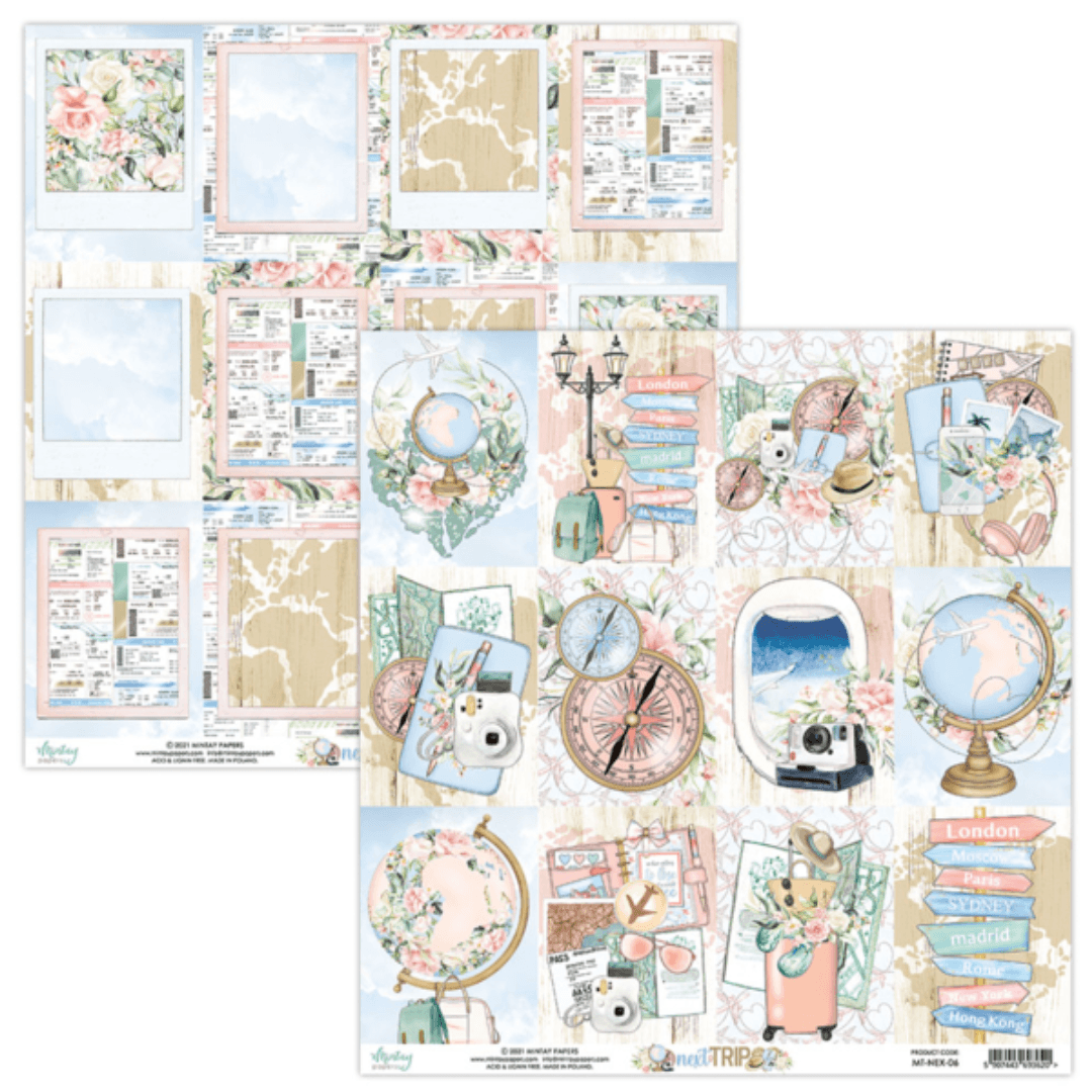 Mintay Papers - 12 x 12 Paper Set - Next Trip - Messy Papercrafts
