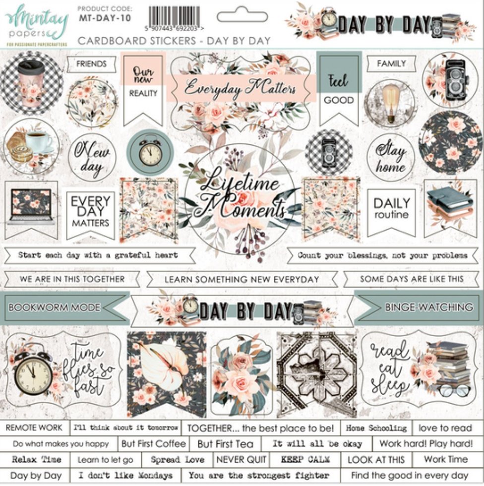 Mintay Papers - Day By Day - Cardboard Stickers - 12x12 Inch Mintay