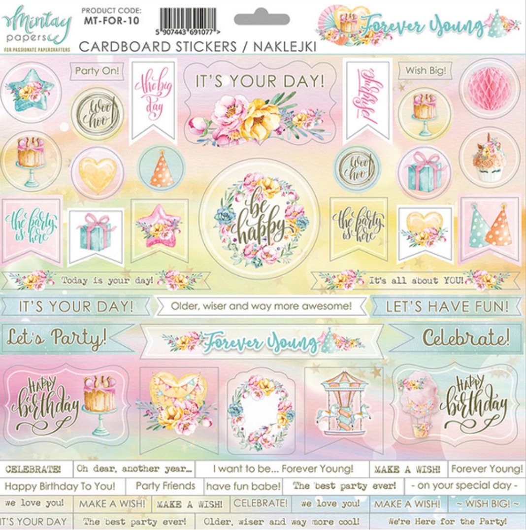 Mintay Papers - Forever Young - Cardboard Stickers - 12x12 Inch Mintay
