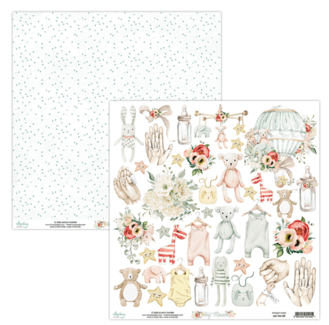 Mintay Papers - Tiny Miracle - 12x12 Scrapbook Papers - Messy Papercrafts