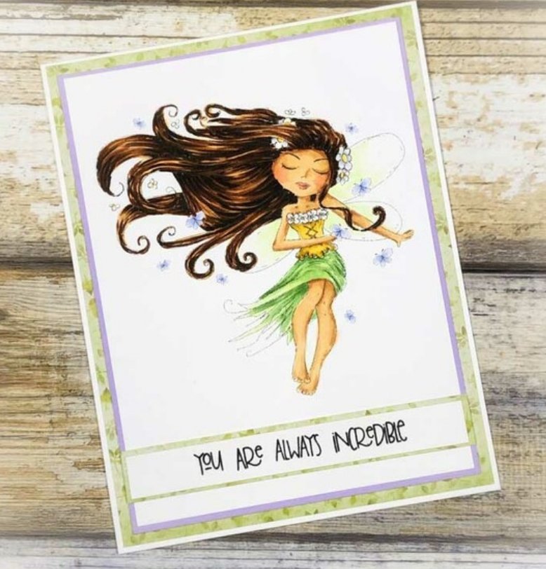 Polkadoodles - Serenity Butterfly Breeze Stamp - 3x2 Inch Polkadoodles
